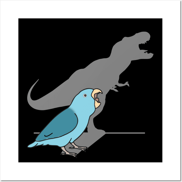 T-rex shadow - blue parrotlet Wall Art by FandomizedRose